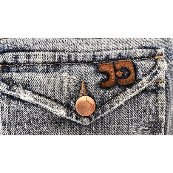 Vintage Joe's Jeans Low Rise Flare Distressed Star Dust Super Women’s 27 Jeans - Picture 6 of 14